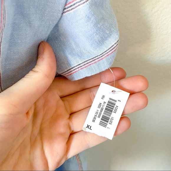 NWT Old Navy Blue Stripe Button Down Dress - Picture 12 of 12